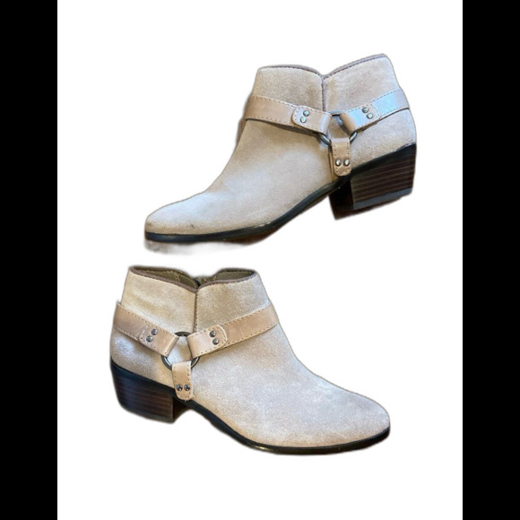 Sam Edelman Womans Boots Fawn Tan Suede Size 6 Booties 1.5 inch Heel Shoe EUC - Picture 3 of 12